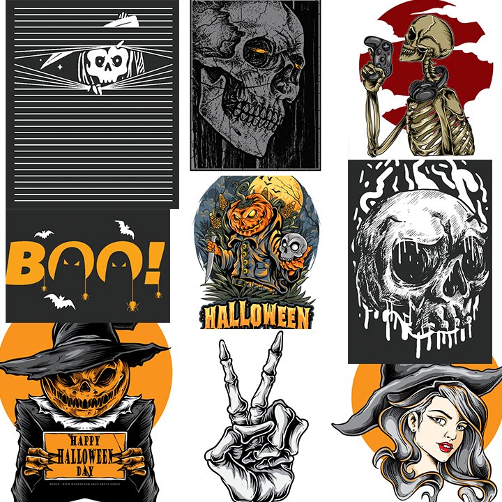 IRON ON -  Halloween Designs vol.1 A4 Size