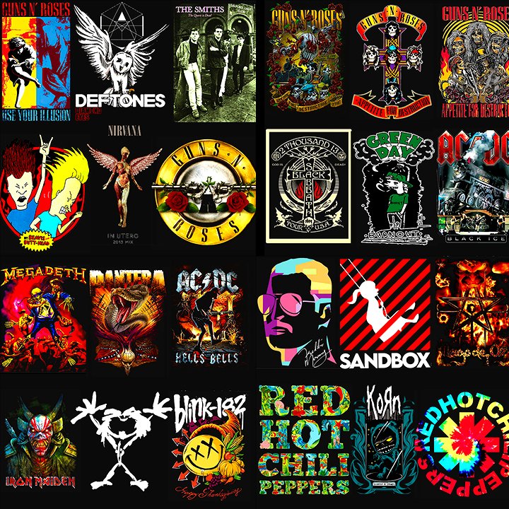 ASSORTED ROCK BAND Designs vol.1 A3 size Halftone Prints