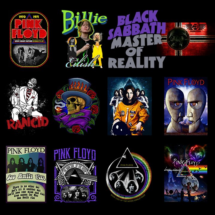 ASSORTED ROCK BAND Designs vol.3 A3 size Halftone Prints