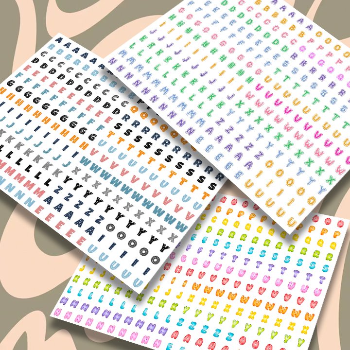 IRON ON - 1 cm LETTERS Designs vol 1