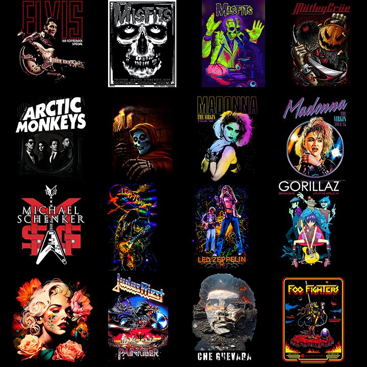 ASSORTED ROCK BAND Designs vol.2 A3 size Halftone Prints